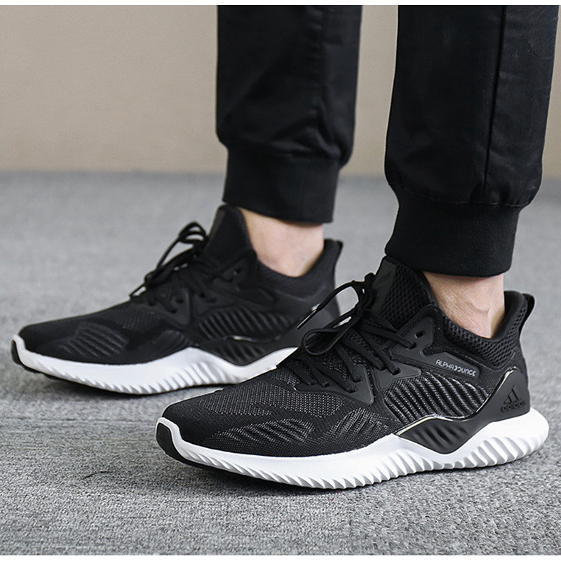 adidas阿迪达斯2018夏季新款男鞋bounce透气轻便缓震运动跑步鞋AC8273 1号黑色/灰色 44.5