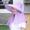 采茶帽子女防嗮遮阳电瓶车骑车帽子防晒夏季遮脸帽子夏透气遮阳帽_2 采茶帽---紫罗兰