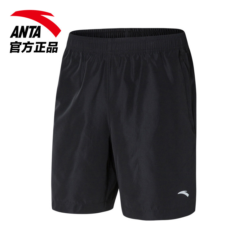 安踏（ANTA）男子短裤夏季新款速干透气五分裤休闲运动健身跑步裤 -1基础黑 L(175/80A)