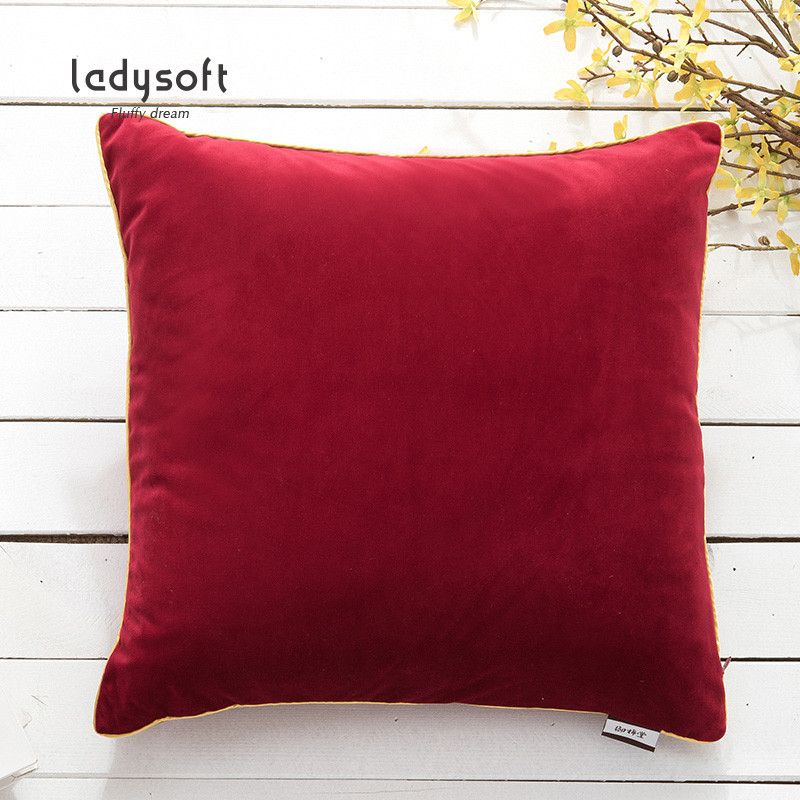 ladysoft家居 超柔韩国绒抱枕 45*45cm 45*45cm 枣红