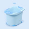 儿童浴缸洗澡桶加厚可坐加大号婴儿小孩泡澡桶宝宝沐浴桶感温浴盆 蓝色+向日葵+转转乐