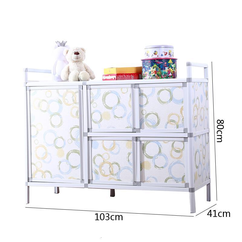 碗柜厨房橱柜简易柜子储物柜茶水柜收纳柜置物柜餐边柜组装经济型长90*宽41*高80左边泡泡_7 长103*宽41*高80左边泡泡款米柜