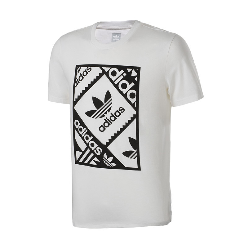adidas阿迪达斯三叶草男子短袖T恤2018新款休闲运动服CW2360 XL CW2360白色