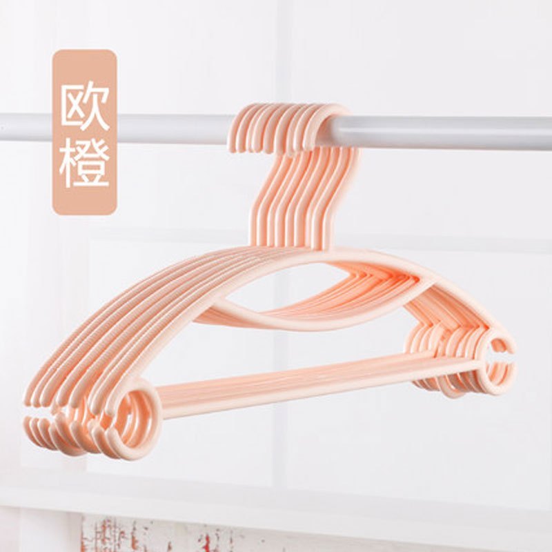 20个防滑无痕塑料衣架挂衣架成人家用凉衣服撑子晾晒衣挂多色多款多功能生活日用家庭清洁生活日_2_3 20个8101欧橙