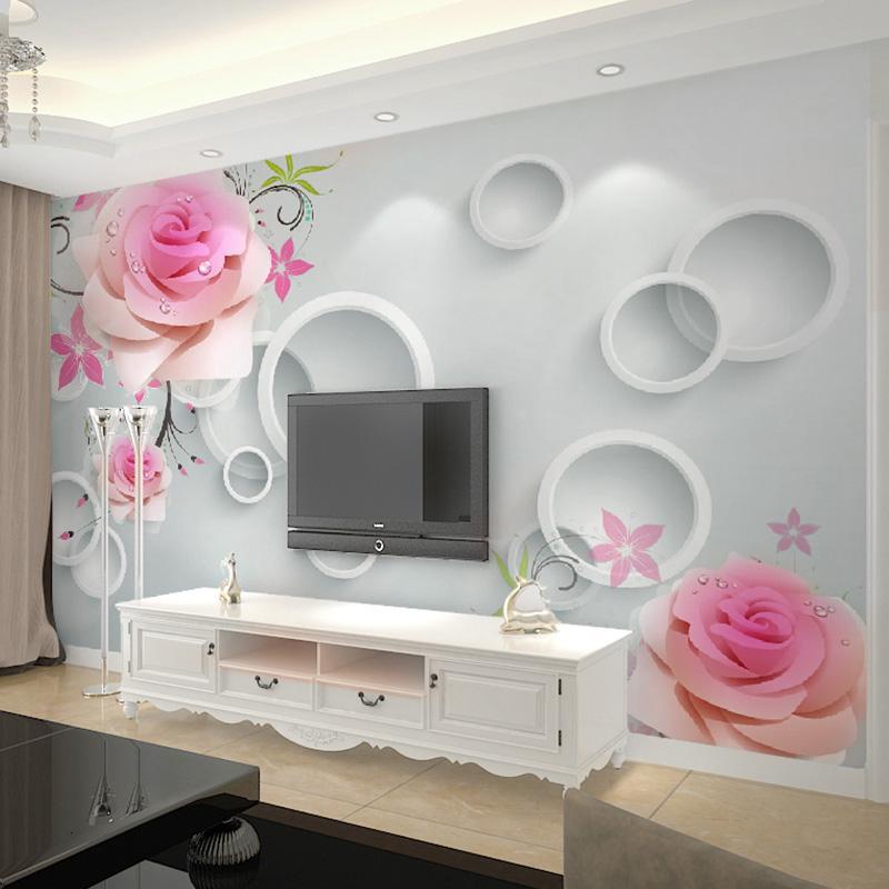 3D立体大型客厅电视背景墙壁纸影视墙墙布整张卧室无纺布墙纸_0 高档进口油画布（整幅）