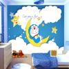 大型壁画布哆啦A梦机器猫蓝色卡通儿童房间卧室背景墙壁纸3d墙纸_7 无缝珍珠布/每平米