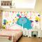 儿童房墙纸幼儿园卧室墙纸卡通壁画可爱欢乐大象大型壁纸壁画_7 无缝油画布