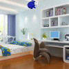 儿童房壁纸可爱卡通图案凯蒂猫墙纸环保3D立体男孩女孩卧室背景_6 蓝色W6102