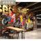 3D街头摩托赛车酷炫美女背景墙纸餐厅涂鸦壁画咖啡厅KTV酒吧壁纸_4 无缝进口宣绒布（整张