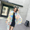 新款丝巾女夏季民族风空调披肩围巾两用海边防晒沙滩巾旅游纱巾_19 多彩图-桔蓝