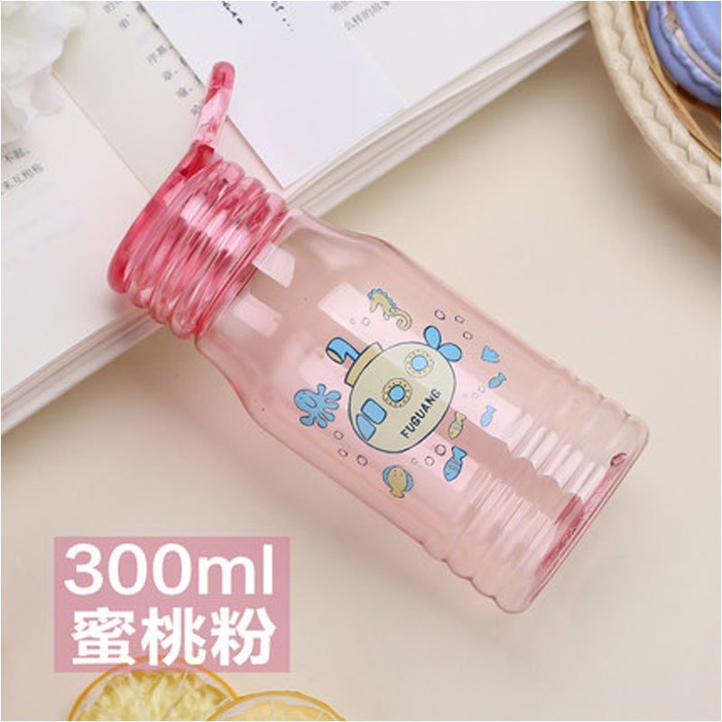 太空杯创意便携学生塑料水杯儿童防漏随手杯运动水壶杯子大多色多款生活日用家庭清洁生活日用家_4_0_1_3 蜜桃粉300ml