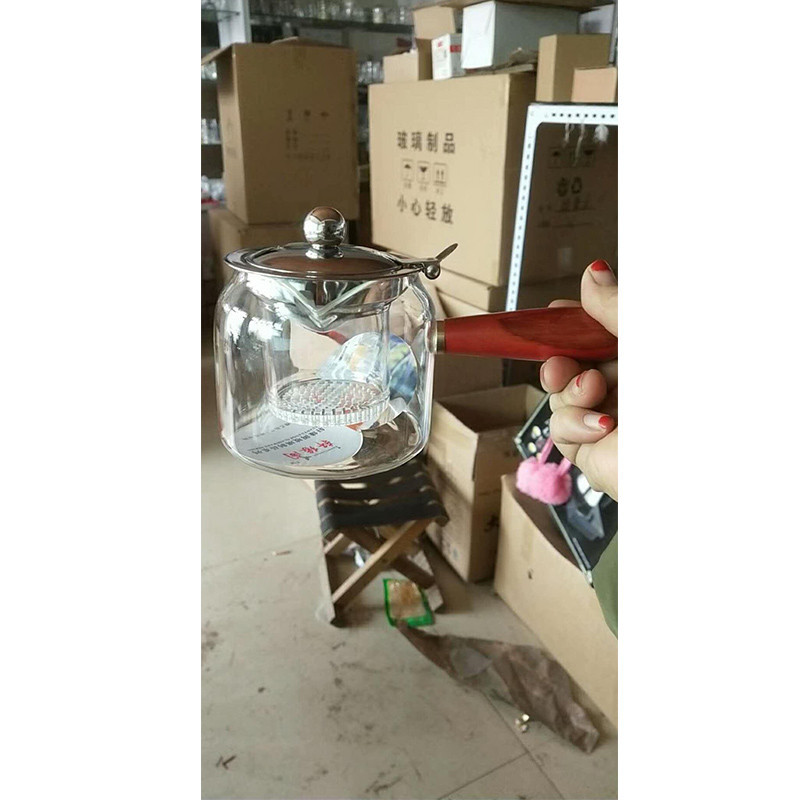 耐热玻璃茶具心形底座花茶壶加热器蜡烛保温底座玻璃煮茶器生活日用家居器皿水具/水杯茶具水杯茶_6_7_1 木把玻璃胆钢盖煮茶壶
