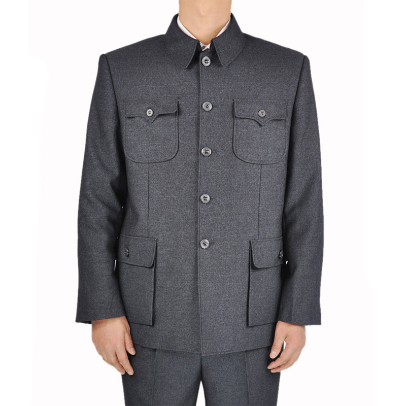 免烫抗皱 高档精品 中老年中山装男春秋款爸爸装老年人服装中华中山服