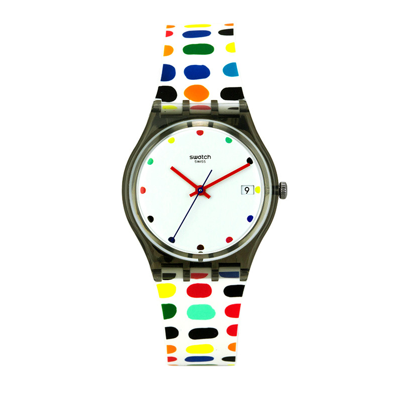 斯沃琪(SWATCH)手表 经典色彩密码系列 树脂表带 石英男女通用表 缤纷牛奶GM417 GM417