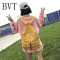 BVT帆布双肩包女包日韩版潮高中学生书包女旅行背包校园休闲书包 米白色