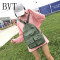BVT帆布双肩包女包日韩版潮高中学生书包女旅行背包校园休闲书包 米白色