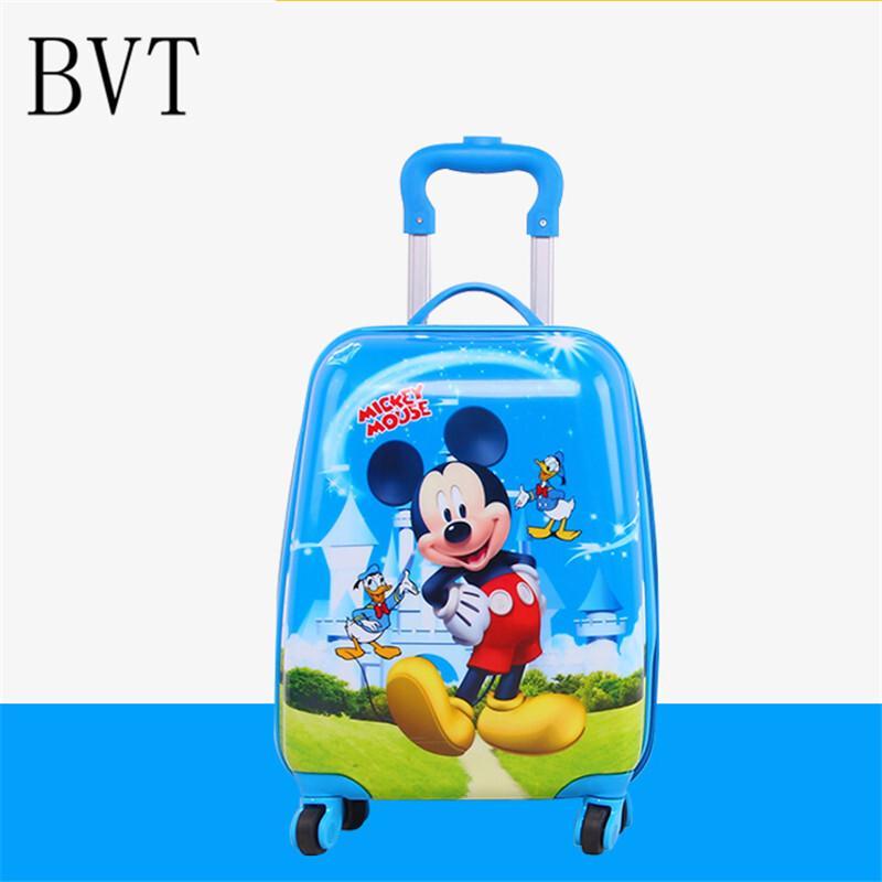 BVT儿童拉杆箱16寸男女旅行箱卡通登机箱行李箱18寸万向轮小拖箱学生_4 默认尺寸 彩虹小黄人