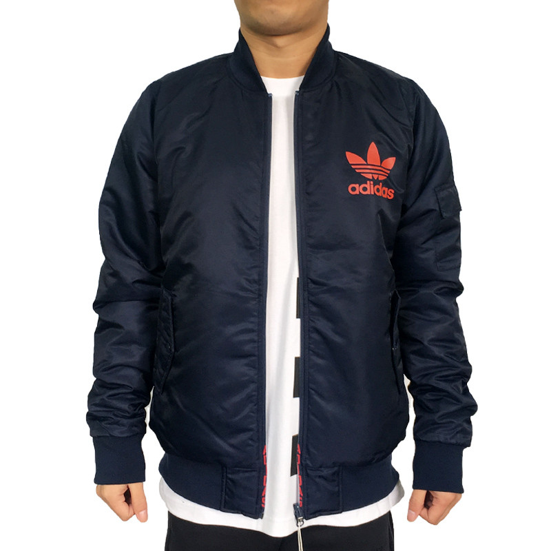 adidas阿迪达斯三叶草2017春新款男子保暖两面穿运动休闲夹克BQ0882 180/100A/M BQ0882
