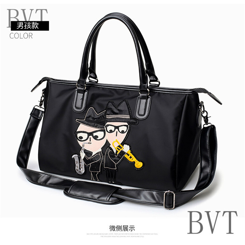 BVT情侣手提旅行包牛津布刺绣帖布包尼龙旅行健身包男女通用大包 酷叔叔