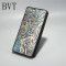 BVT中国风手工钱包男长款皮雕手抓包牛皮竖款钱夹彩绘拉链包黑色 默认颜色