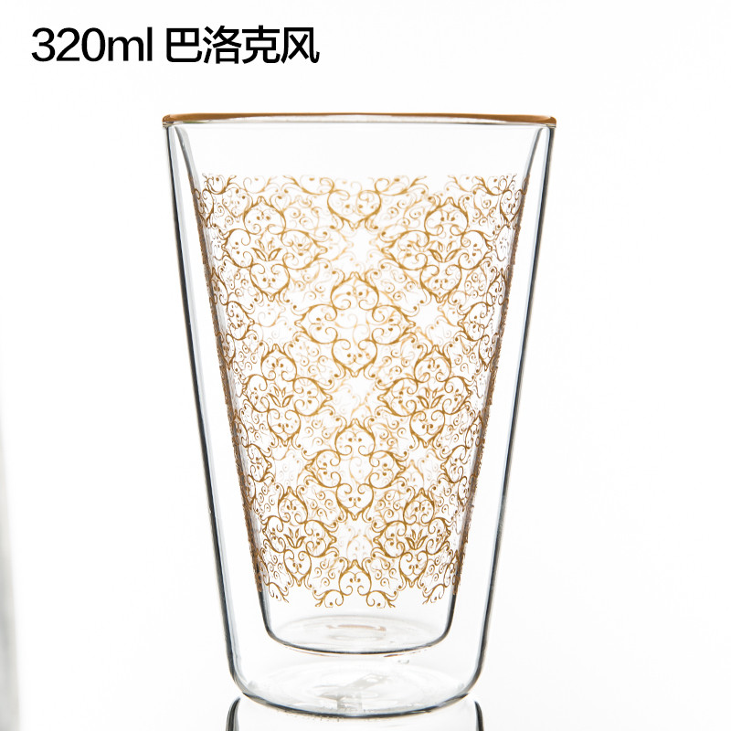 水杯套装家用玻璃杯牛奶咖啡杯果汁杯饮料水杯直身带盖勺杯子透明 后现代直杯
