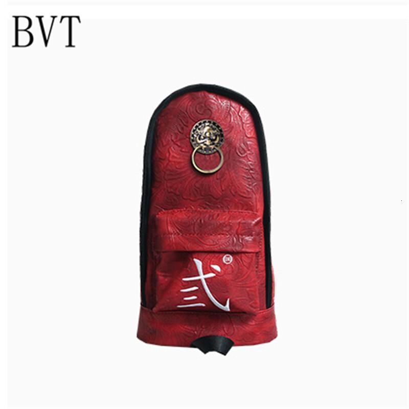 BVT胸包男软皮压花纹狮子头男女骑行单肩斜跨包创意个休闲背包_5 红色