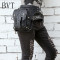 BVT蒸汽朋克男女通用手机包迷你小包户外休闲旅行腰包机车包黑色 默认颜色