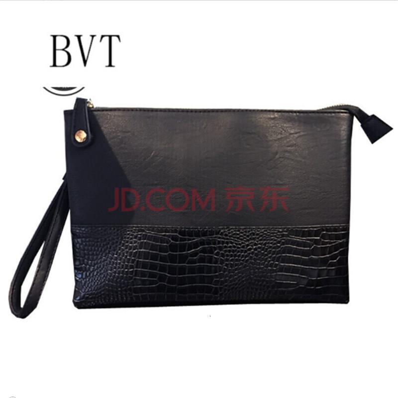 BVT手拿包鳄鱼纹拼接男包时尚手拿包个性单肩包斜挎包新款男包 默认颜色