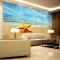 现代简约海景壁画沙电视背景墙纸壁纸3D立体大海沙滩海鸥_7 无缝油画布/每平米