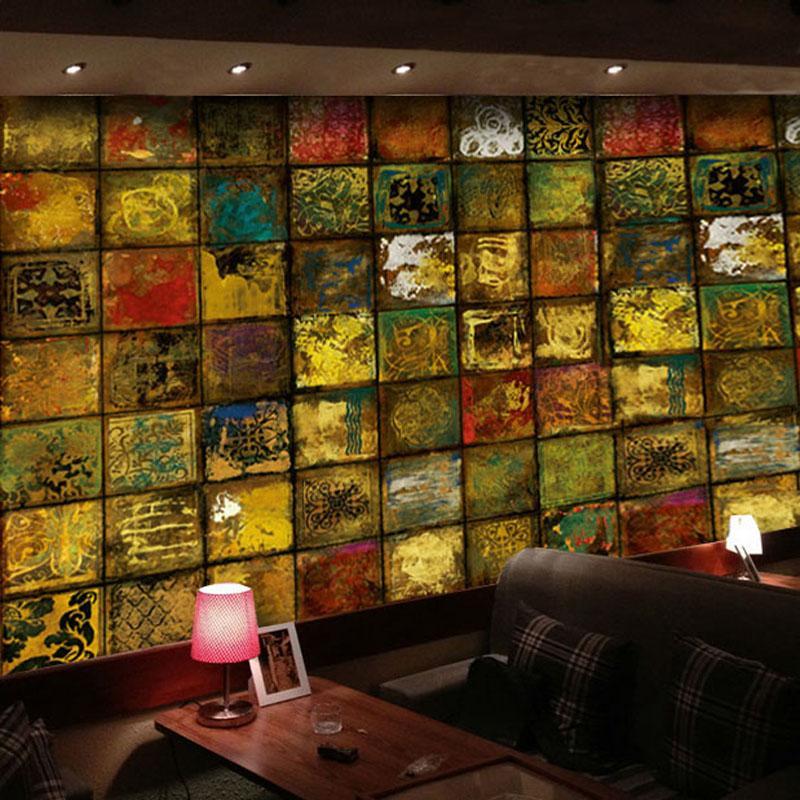 欧式复古怀旧大型壁画壁纸酒吧ktv咖啡厅面包店墙纸工业风无纺布_6