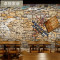 3D复古怀旧砖纹咖啡店墙纸英文海报无缝大型壁画书吧网咖餐厅壁纸_5 无缝环保油画布（整张）