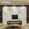 定制简约无缝3D客厅沙电视背景墙壁纸中式玉雕玉兰花鸟壁画 无缝油画布一平米