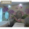 定制中国风田园墙纸竖条纹卧室温馨客厅沙背景墙壁纸绣球芬 无缝宣绒布一平米