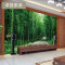 大型壁画3D田园电视背景墙客厅立体竹林山水个性壁纸卧室竹子墙纸 无缝真丝布一平米