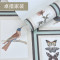 中国风现代中式立体古典仿花鸟图墙纸仿画框个性壁纸茶楼客厅背景 1302