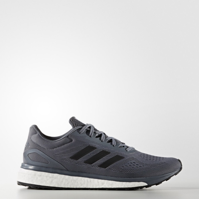 adidas阿迪达斯男子RESPONSE运动耐磨缓震跑步鞋BA7542 青灰/1号黑色/亮白 44.5
