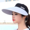 防晒帽子遮脸护颈防紫外线大沿骑车帽子女夏天出游太阳帽遮阳帽女 白+黑