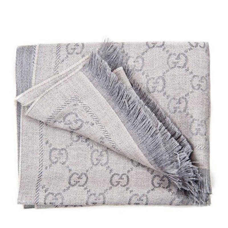 gucci 古驰 gg提花图案针织丝巾133483-3g200-1763 深浅色
