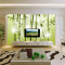 无缝中式绿色竹子壁画卧室沙电视背景墙客厅影视墙壁纸墙纸 无缝油画布（整张/平方）