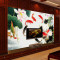 无缝3d大型壁画餐厅电视背景墙壁纸客厅墙背景墙纸无纺布荷花荷叶 无缝油画布（整张/平方）