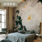 牡丹新中式艺术壁纸个复古温馨电视背景墙纸卧室书房定制壁画 欧式无缝无妨纸