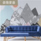 简约手绘群山墙纸定制电视背景墙墙布客厅沙卧室无缝大型壁画 无缝靓丽真丝布（一整张）
