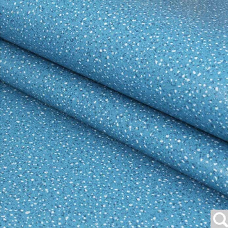 PVC地板革家用商用工程革加厚耐磨防水防滑塑胶垫地纸幼儿园环保 默认尺寸 天蓝色工程1.0蓝理石