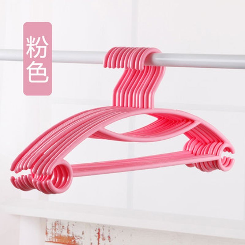20个防滑防风无痕塑料衣架挂衣架成人家用凉衣服撑子晾晒衣挂多色多款多功能生活日用家庭清洁生_1_9_1 20个8101粉色