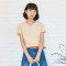 素缕夏装2018新款女文艺宽松V领白色短袖t恤女打底上衣SI6220喨 M 卡其色