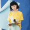 素缕夏装2018新款女文艺绣花白色短袖T恤女圆领宽松上衣WS8202尛_hYB87 L 黄色
