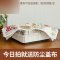 竹篮子茶几竹编收纳筐收纳篮桌面厨房客厅宜家用韩式复古布艺田园多色多款多功能生活日用收纳用品_3 白色田园