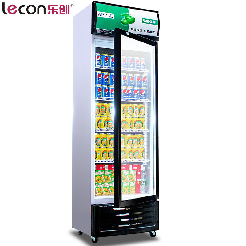 乐创（lecon）商用展示柜 310L 冷藏饮料柜 冰柜立式冰箱 单门直冷
