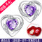 聚福品 【三生三世】银饰爱心形纯银耳钉女士首饰耳环耳饰品女生日礼物七夕情人节礼物送女友送老婆表白 简约款【浪漫紫】