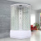 弧扇形整体淋浴房浴室钢化玻璃沐浴房蒸汽洗澡间卫生间一体式家用_2 90cm扇形白砖带电